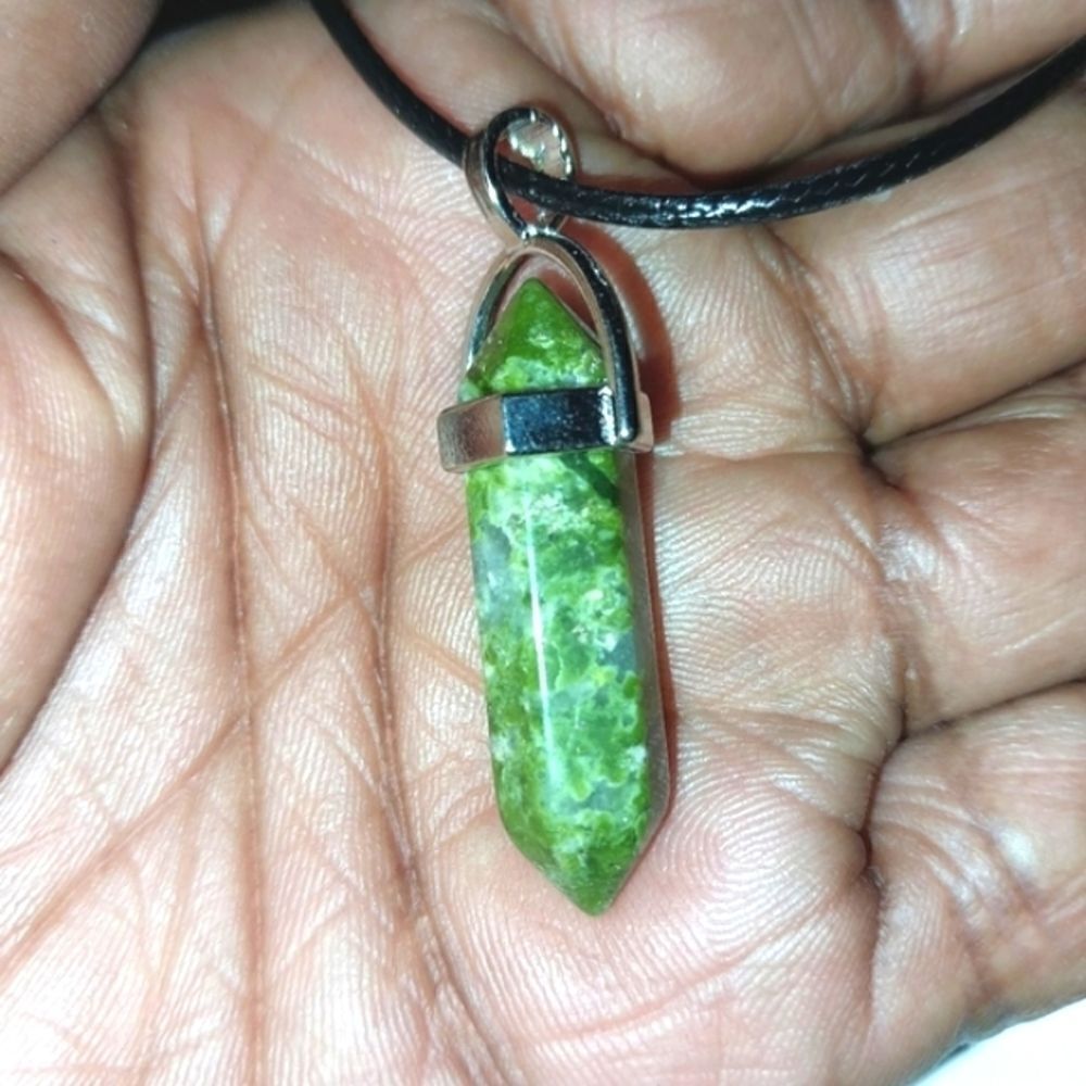 Natural energy crystal pendant necklace